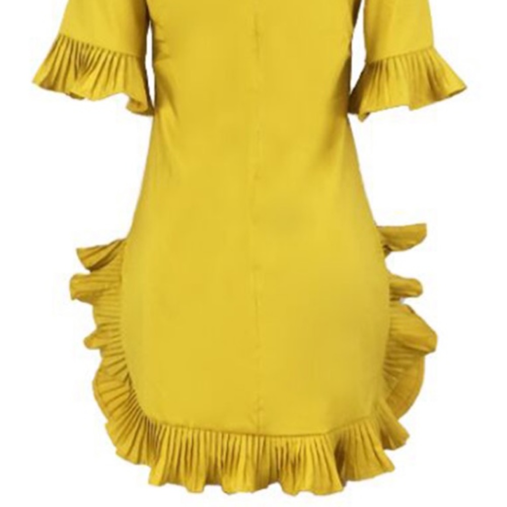 Sweet Yellow Ruffle Dress - Picture 4 of 4